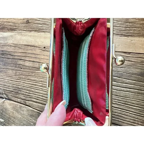 Dooney & Bourke Pebble Grain Logo Lock Sac Handbag Spearmint Tiffany Wallet Key - Picture 5 of 16